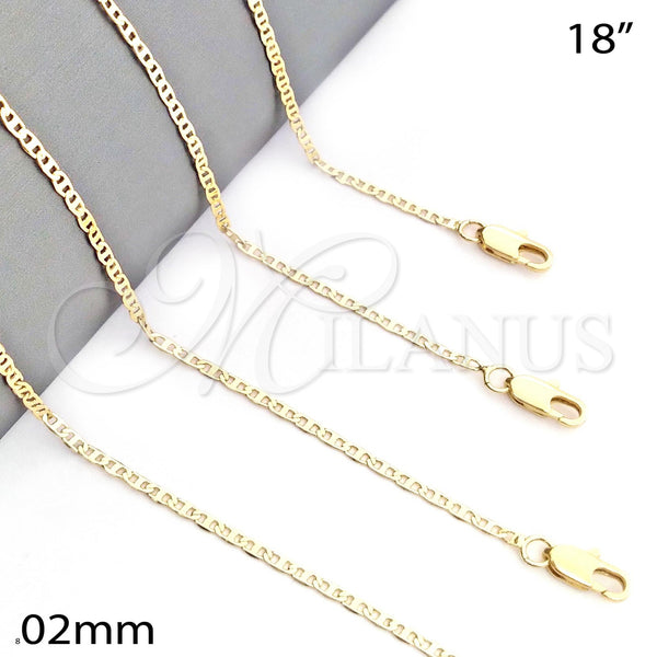 Gold Filled Necklace — Basic Necklace Mariner Design Polished 04.99. 0.80 Gauge — main product view — SKU 108752 | Oro Laminado collar — básico Necklace Mariner diseño pulido 04.99. 0.80 Gauge — SKU 108752