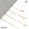 Oro Laminado Basic Necklace, Gold Filled Style Mariner Design, Polished, Golden Finish, 04.99.0014.18 (0.80 Gauge, 02 MM Thickness, 18 Inches Length)