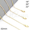 Oro Laminado Basic Necklace, Gold Filled Style Mariner Design, Polished, Golden Finish, 04.99.0014.18 (0.80 Gauge, 02 MM Thickness, 18 Inches Length)