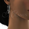 Stainless Steel Medium Hoop, with White Crystal, Polished, Steel Finish, 02.255.0001.40