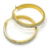 Stainless Steel Medium Hoop, with White Crystal, Polished, Golden Finish, 02.255.0001.1.40