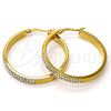 Stainless Steel Medium Hoop, with White Crystal, Polished, Golden Finish, 02.255.0001.1.40