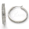 Stainless Steel Medium Hoop, with White Crystal, Polished, Steel Finish, 02.255.0001.35