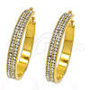 Stainless Steel Medium Hoop, with White Crystal, Polished, Golden Finish, 02.255.0001.1.35