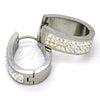 Stainless Steel Small Hoop, with Aurore Boreale Swarovski Crystals, Polished, Steel Finish, 02.255.0003.15