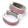 Stainless Steel Small Hoop, with Light Rose Swarovski Crystals, Polished, Steel Finish, 02.255.0003.1.15