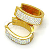Stainless Steel Small Hoop, with Aurore Boreale Swarovski Crystals, Polished, Golden Finish, 02.255.0003.3.15