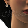 Oro Laminado Huggie Hoop, Gold Filled Style Teardrop Design, with White Cubic Zirconia, Polished, Golden Finish, 02.196.0066.15