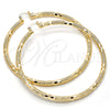 Oro Laminado Extra Large Hoop, Gold Filled Style Hollow Design, Matte Finish, Golden Finish, 02.170.0125.80