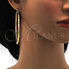 Oro Laminado Large Hoop, Gold Filled Style Hollow and Twist Design, Polished, Tricolor, 02.170.0108.1.70