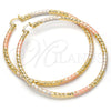 Oro Laminado Extra Large Hoop, Gold Filled Style Hollow and Twist Design, Polished, Tricolor, 02.170.0108.1.80