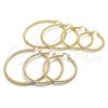Oro Laminado Extra Large Hoop, Gold Filled Style Hollow and Twist Design, Polished, Tricolor, 02.170.0108.1.80