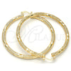 Oro Laminado Large Hoop, Gold Filled Style Hollow Design, Diamond Cutting Finish, Golden Finish, 02.170.0125.60