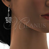 Rhodium Gold Filled Long Earring, Teardrop Design, with White Cubic Zirconia, Polished, Rhodium Finish, 02.205.0050.5