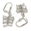 Rhodium Gold Filled Long Earring, Teardrop Design, with White Cubic Zirconia, Polished, Rhodium Finish, 02.205.0050.5