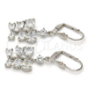 Rhodium Gold Filled Long Earring, Teardrop Design, with White Cubic Zirconia, Polished, Rhodium Finish, 02.205.0050.5
