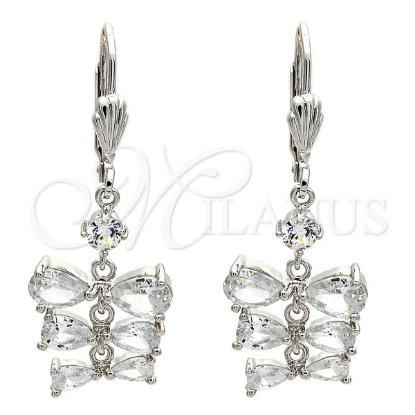 White Gold Filled Ring — Long Earring Teardrop Design with White Cubic Zirconia — main product view — SKU 108882 | Oro Laminado Blanco anillo — Long Earring Teardrop diseño with blanco Cubic Zirconia — SKU 108882