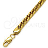 Stainless Steel Basic Bracelet, Curb Design, Polished, Golden Finish, 03.256.0001.09 (08 MM Thickness, 9 Inches Length)