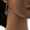 Rhodium Gold Filled Long Earring, Leaf Design, with Amethyst and White Cubic Zirconia, Polished, Rhodium Finish, 02.205.0057.8