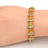 Oro Laminado Tennis Bracelet, Gold Filled Style with Golden and White Cubic Zirconia, Polished, Golden Finish, 03.206.0007.10.07 (09 MM Thickness, 7 Inches Length)
