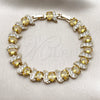 Oro Laminado Tennis Bracelet, Gold Filled Style with Golden and White Cubic Zirconia, Polished, Golden Finish, 03.206.0007.10.07 (09 MM Thickness, 7 Inches Length)