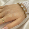 Gold Filled Bracelet — Tennis Bracelet Teardrop Design with White Cubic Zirconia — alternate product view — SKU 109114 | Oro Laminado brazalete — Tennis Bracelet Teardrop diseño with blanco Cubic Zirconia — SKU 109114