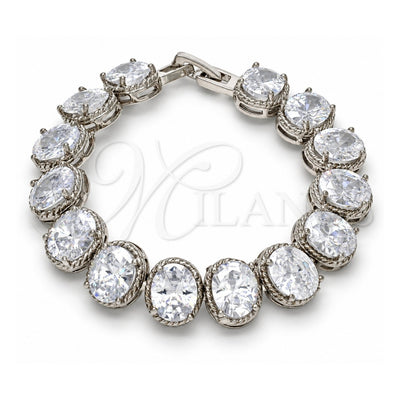 Rhodium Gold Filled Tennis Bracelet, with White Cubic Zirconia, Polished, Rhodium Finish, 03.210.0010.1.07 (12 MM Thickness, 7 Inches Length)