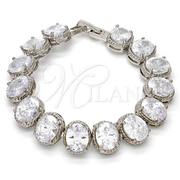 Pulsera de Oro Laminado con Rodio 03.210.0010.1.07 de Oro Laminado Blanco por Mayoreo, vista principal del producto
