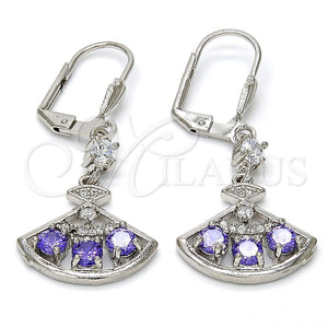 White Gold Filled Ring — Long Earring with Amethyst Cubic Zirconia and White — main product view — SKU 109123 | Oro Laminado Blanco anillo — Long Earring with Amethyst Cubic Zirconia and blanco — SKU 109123