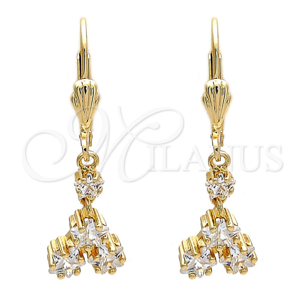 Gold Filled Ring — Long Earring Star Design with White Cubic Zirconia — main product view — SKU 109192 | Oro Laminado anillo — Long Earring estrella diseño with blanco Cubic Zirconia — SKU 109192