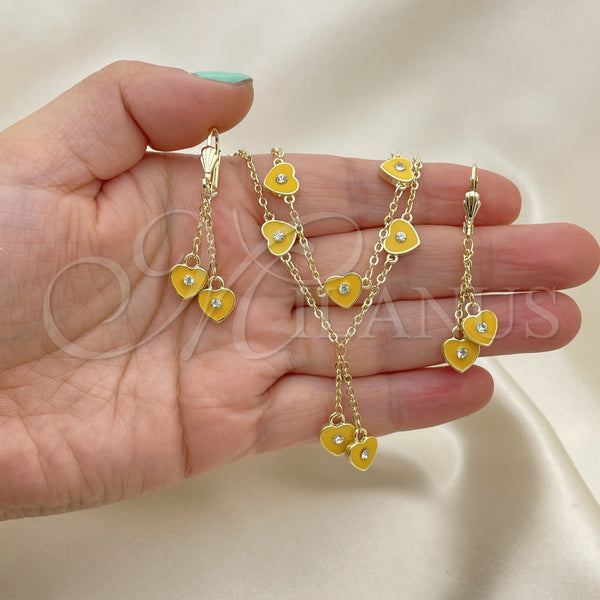 Gold Filled Ring — Earring and Pendant Children Set Heart Design with — alternate product view — SKU 109258 | Oro Laminado anillo — Earring and Pendant Children Set corazón diseño with — SKU 109258