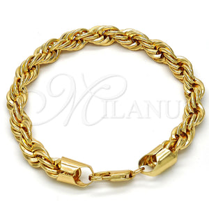 Gold Plated Bracelet — Basic Bracelet Rope Design Polished 04. .09GT 08 — main product view — SKU 109262 | Chapa de Oro brazalete — básico Bracelet Rope diseño pulido 04. .09GT 08 — SKU 109262