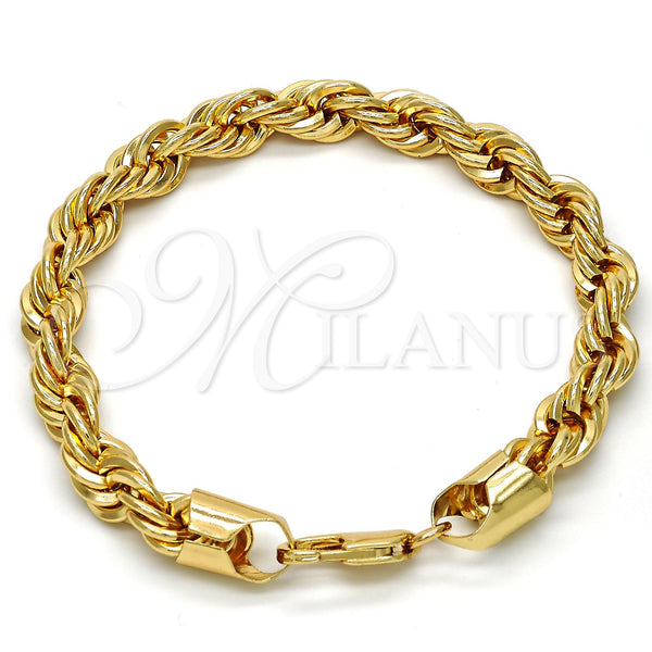 Gold Plated Bracelet — Basic Bracelet Rope Design Polished 04. .09GT 08 — main product view — SKU 109262 | Chapa de Oro brazalete — básico Bracelet Rope diseño pulido 04. .09GT 08 — SKU 109262