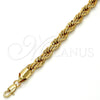 Gold Tone Basic Necklace, Rope Design, Polished, Golden Finish, 04.242.0044.24 (08 MM Thickness, 24 Inches Length)