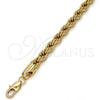 Gold Tone Basic Bracelet, Rope Design, Polished, Golden Finish, 04.242.0043.08GT (07 MM Thickness, 8 Inches Length)