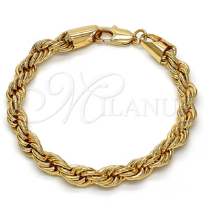 Gold Plated Bracelet — Basic Bracelet Rope Design Polished 04. .08GT 07 — main product view — SKU 109266 | Chapa de Oro brazalete — básico Bracelet Rope diseño pulido 04. .08GT 07 — SKU 109266