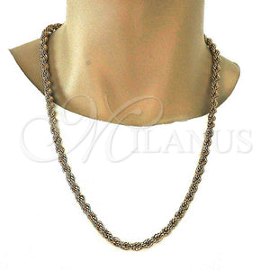 Gold Plated Necklace — Basic Necklace Rope Design Polished 04. .28GT 07 — main product view — SKU 109269 | Chapa de Oro collar — básico Necklace Rope diseño pulido 04. .28GT 07 — SKU 109269