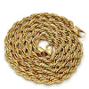 Gold Tone Basic Necklace, Rope Design, Polished, Golden Finish, 04.242.0043.28GT (07 MM Thickness, 28 Inches Length)