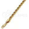 Gold Tone Basic Bracelet, Rope Design, Polished, Golden Finish, 04.242.0042.09GT (06 MM Thickness, 9 Inches Length)