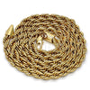 Gold Tone Basic Necklace, Rope Design, Polished, Golden Finish, 04.242.0042.24GT (06 MM Thickness, 24 Inches Length)
