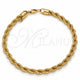 Gold Tone Basic Bracelet, Rope Design, Polished, Golden Finish, 04.242.0041.09GT (05 MM Thickness, 9 Inches Length)