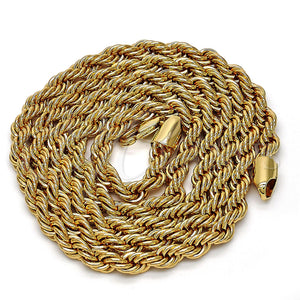 Gold Plated Necklace — Basic Necklace Rope Design Polished 04. .28GT 05 — main product view — SKU 109279 | Chapa de Oro collar — básico Necklace Rope diseño pulido 04. .28GT 05 — SKU 109279
