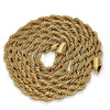 Gold Tone Basic Necklace, Rope Design, Polished, Golden Finish, 04.242.0041.28 (05 MM Thickness, 28 Inches Length)