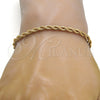 Gold Tone Basic Bracelet, Rope Design, Polished, Golden Finish, 04.242.0040.08GT (04 MM Thickness, 8 Inches Length)