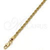 Gold Tone Basic Bracelet, Rope Design, Polished, Golden Finish, 04.242.0040.08GT (04 MM Thickness, 8 Inches Length)