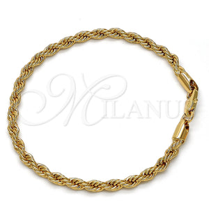 Gold Plated Bracelet — Basic Bracelet Rope Design Polished 04. .08GT 04 — main product view — SKU 109281 | Chapa de Oro brazalete — básico Bracelet Rope diseño pulido 04. .08GT 04 — SKU 109281