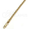 Gold Tone Basic Necklace, Rope Design, Polished, Golden Finish, 04.242.0040.28GT (04 MM Thickness, 28 Inches Length)