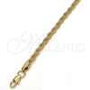 Gold Tone Basic Necklace, Rope Design, Polished, Golden Finish, 04.242.0040.28GT (04 MM Thickness, 28 Inches Length)