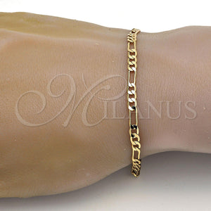 Gold Plated Bracelet — Basic Bracelet Figaro Design Polished 04. .09GT Gauge — main product view — SKU 109287 | Chapa de Oro brazalete — básico Bracelet Figaro diseño pulido 04. .09GT Gauge — SKU 109287