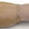 Gold Tone Basic Bracelet, Figaro Design, Polished, Golden Finish, 04.242.0015.09GT (120 Gauge, 04 MM Thickness, 9 Inches Length)